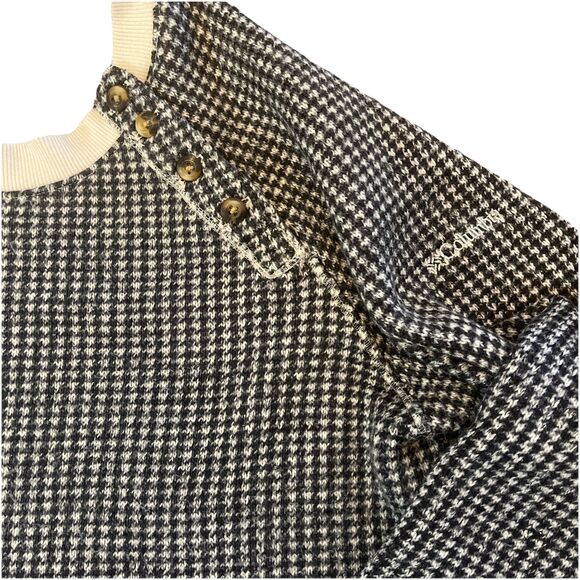 Columbia Womens Sweater Size L Chillin Houndstooth Fleece Pullover Long Sleeve - Picture 3 of 8